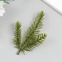 Декор для творчества "Тройная еловая веточка" светло-зелёная 15,5 см   9022550