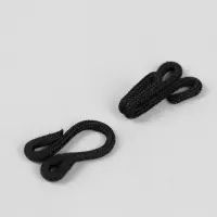 Крючок пришивной в оплётке, для верхней одежды, 35 &times; 12 мм, 5 шт, цвет чёрный