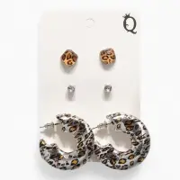 Набор серьги "Леопард" кольцо, цветной в серебре