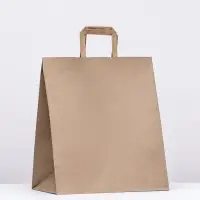 Пакет бумажный, плоская ручка крафт 32&times;20&times;37 см, 90 г/м&sup2;
