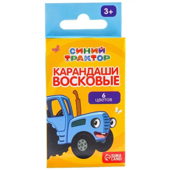 Восковые мелки - карандаши &laquo;Синий трактор&raquo;, 6 цветов