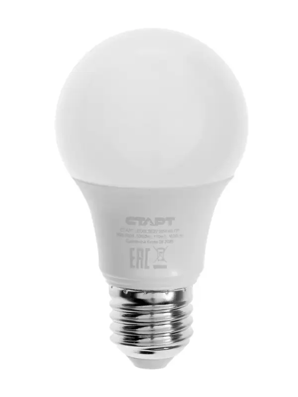 Лампа светодиодная СТАРТ, 20 Вт, Е27, 6500К, 1600 лм, свечение холодное белое