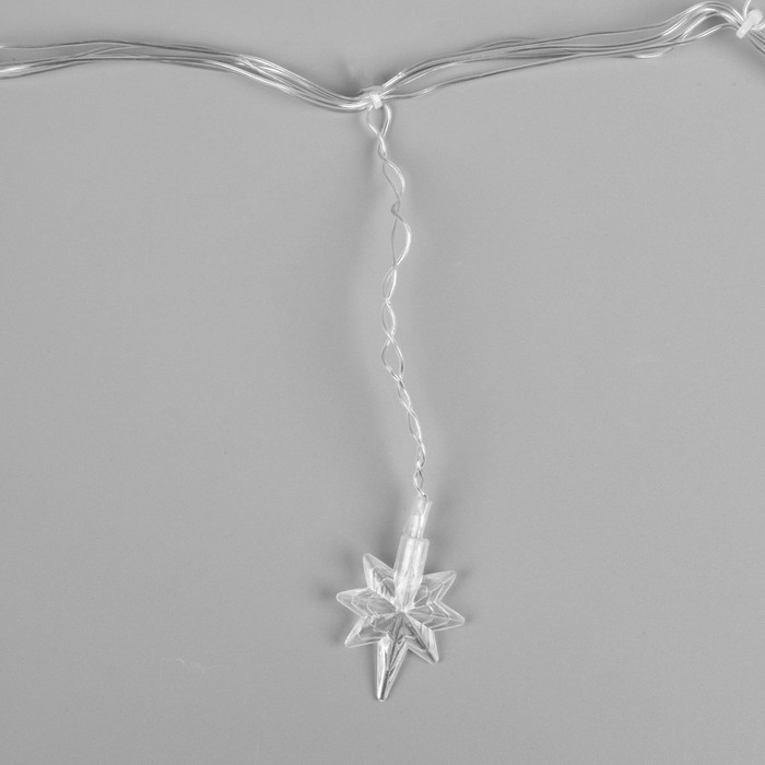 Гирлянда &laquo;Бахрома&raquo; 1.8 &times; 0.5 м с насадками &laquo;Звёзды&raquo;, IP20, прозрачная нить, 48 LED, свечение мульти (RG/RB), мигание, 220 В