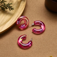 Набор серьги и каффы 3 шт &laquo;Нежность&raquo; капля, цвет розовый в серебре