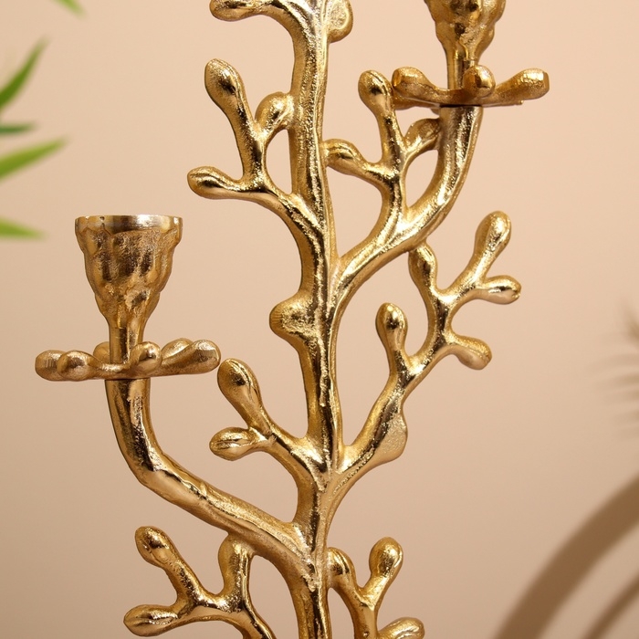 Подсвечник на 3 свечи Подсвечник на 3 свечи "Фьюри" алюминий 10х18х37 см