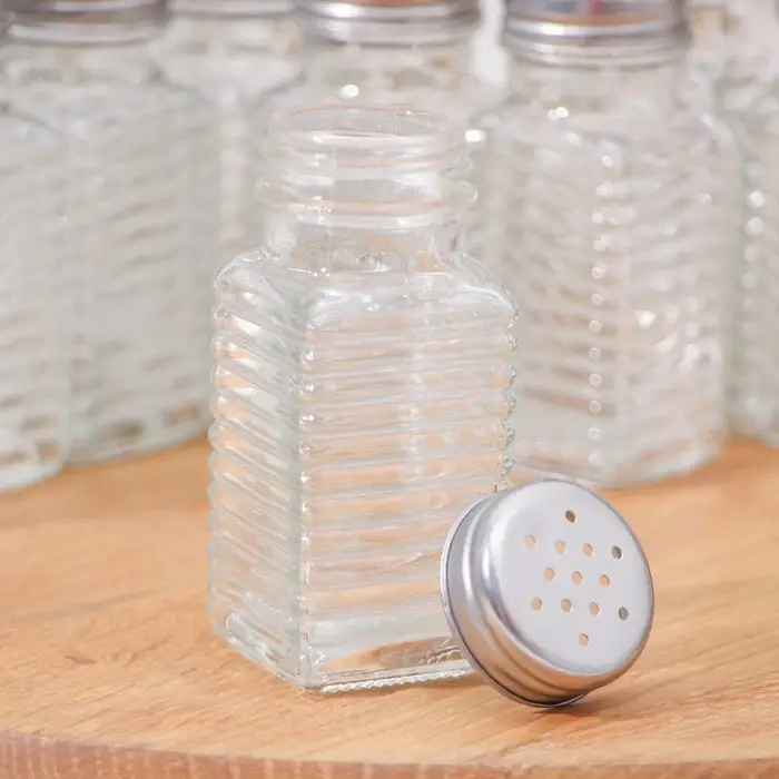 Набор стеклянных солонок Доляна &laquo;Линии&raquo;, 12 предмета: 100 мл, 4&times;9 см, цвет прозрачный