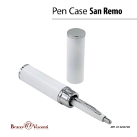 Ручка шариковая автоматическая, 1.0 мм, BrunoVisconti SAN REMO, стержень синий, белый металлический корпус Soft Touch, в тубусе