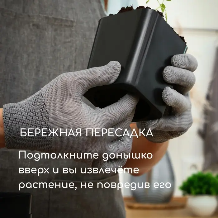 Горшок для рассады, 300 мл, d=7.5 см, h=7.5 см, пластик, чёрный, Greengo