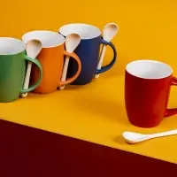 Кружка с ложкой Cheer Up, ver.2, черная