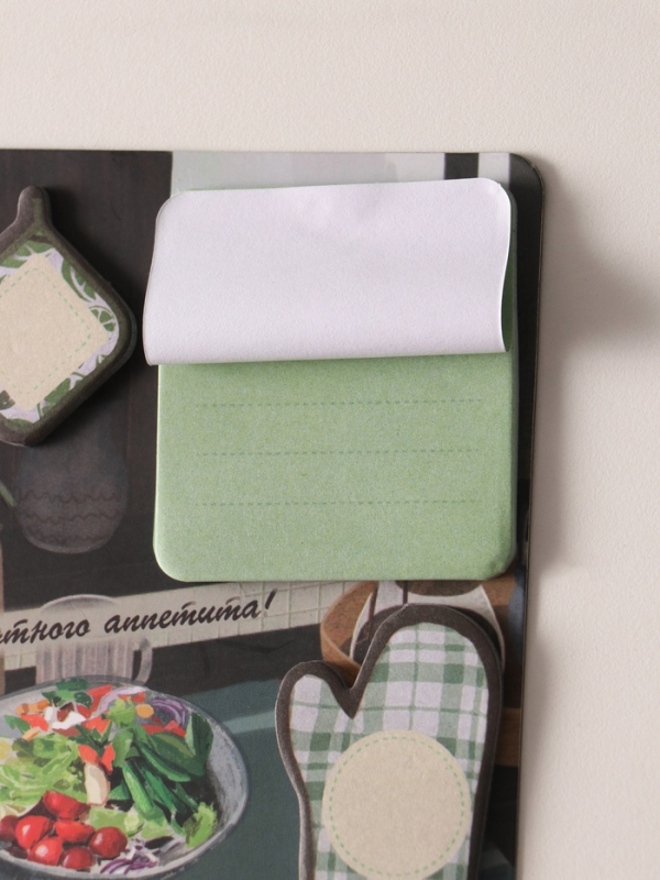 Магнит с блоком для записей и стикерами "Приятного аппетита!" 10х12 см