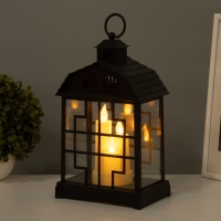 Светодиодная свеча в подсвечнике RISALUX &laquo;Дом со свечами&raquo;, LED-ночник, 1.5 Вт, 3&times;ААА, 11&times;18&times;30 см