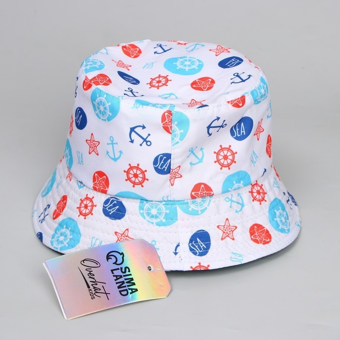 Панама детская для мальчика &laquo;Морской&raquo;, цвет белый, р-р 52-54