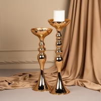 Подсвечник металл на 1 свечу &laquo;Ричард&raquo; цвет золото 12.5 х 12.5 х 44 см