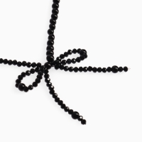 Бусы &laquo;Бантик&raquo; бусина №4,6, цвет чёрный в серебре, 40 см