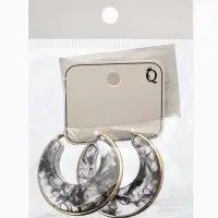 Серьги-кольца акрил "Тренд", цвет чёрный в золоте