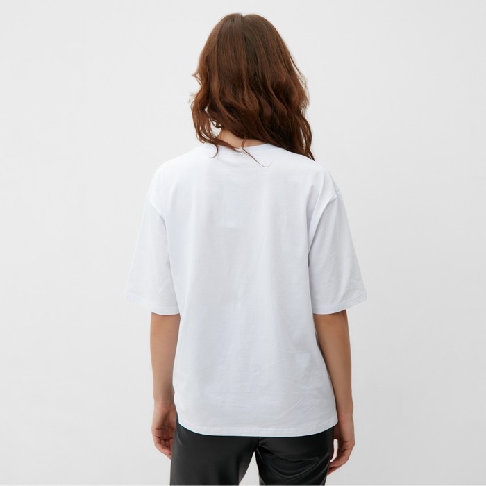 Футболка женская с кулиской MINAKU REGULAR FIT: цвет белый, р-р 50