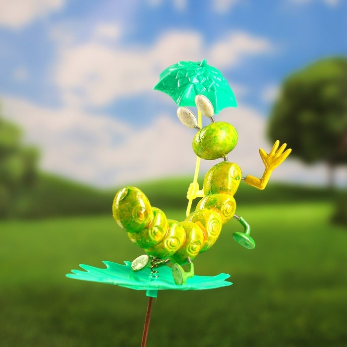 Штекер "Гусеница с зонтиком", 13х16см, длина 60см