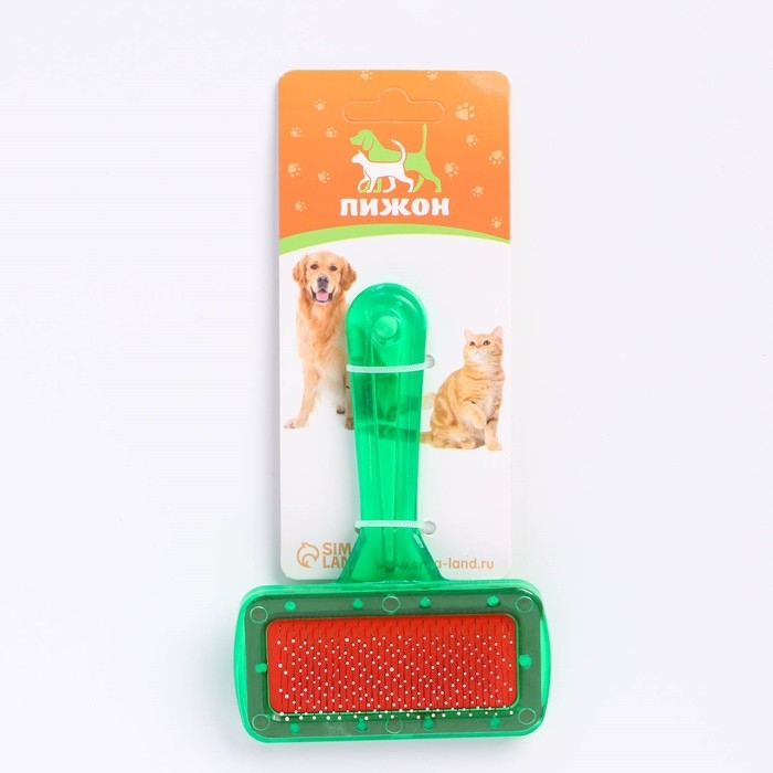 Пуходерка Пуходерка "Симпл" с прозрачной ручкой, с каплями, 9,5 х 13,8 см, зелёная