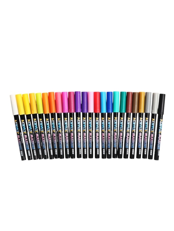 Набор маркеров акриловых 24 цвета, конусный наконечник 0,7мм