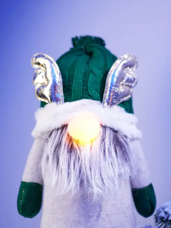 Фигура текстиль &laquo;Гном лосяш в зелёном&raquo; 33&times;12&times;18 см, 1 LED, от батареек AG13&times;3, свечение тёплое белое