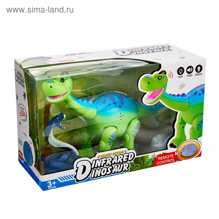 Динозавр радиоуправляемый &laquo;Майк&raquo;, световые и звуковые эффекты, работает от батареек