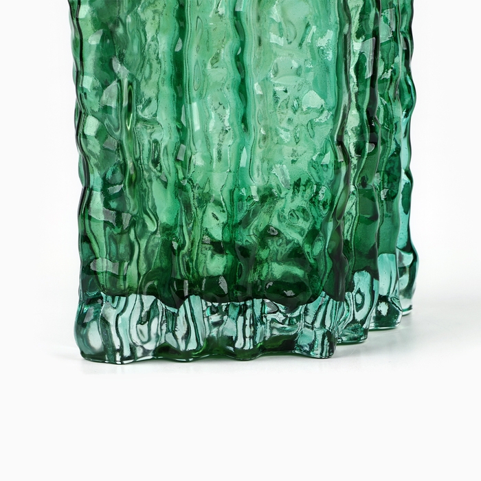 Ваза для цветов &laquo;Марбл грин&raquo; из зеленого стекла 20.5&times;15.5&times;10 см