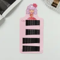 Невидимка для волос "Простой" (набор 40 шт - 4,5 см и 5,5 см) чёрный