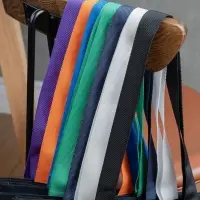 Холщовая сумка BrighTone, черная с ярко-синими ручками