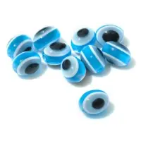 Бусины для творчества &laquo;Глаз&raquo;, овальный, 0.8&times;1.1&times;0.8 см, набор 10 шт, цвет голубой