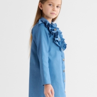 Платье для девочки MINAKU: Jeans collection, цвет голубой, рост 128 см