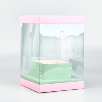 Коробка для цветов с вазой и PVC окнами складная &laquo;Нежность&raquo;, 16 х 23 х 16 см