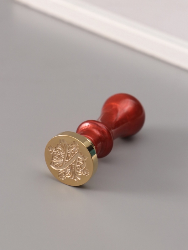 Печать для сургуча с пластиковой ручкой "Буква N на вензеле" 2,5х2,5х6,3 см