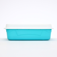 Туалет с бортом и сеткой, 45х34х15 см, белый/бирюзовый Туалет с бортом и сеткой, 45х34х15 см, белый/бирюзовый