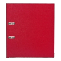 Папка-регистратор А4, 75 мм, Calligrata, ПВХ, тиснение "лен", металлическая окантовка, карман на корешок, собранная, бордовая, микс