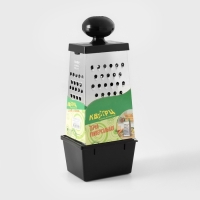 Тёрка Доляна &laquo;Комфорт&raquo;, 4 грани, с контейнером 450 мл, ручка круглая, 28&times;12&times;9 см, цвет МИКС