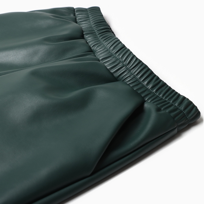 Брюки женские кожаные MIST Basе, р. 44, зеленый