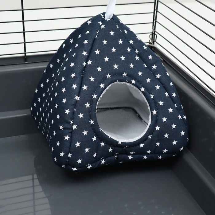 Домик Домик "Вигвам" для грызунов, 17*17*17 см, бязь, флис, звезды,