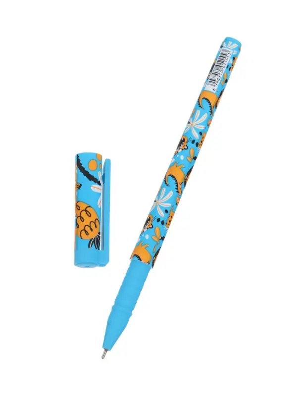 Ручка шариковая Vinson 0,7 мм, синяя, масляная, корпус софттач, с рисунком (штрихкод на штуке)