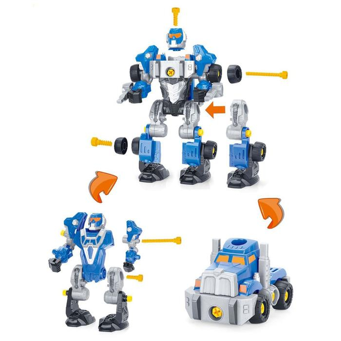 Конструктор-машина &laquo;Мега робот&raquo;, 3 в 1, со световым шуруповёртом, работает от батареек