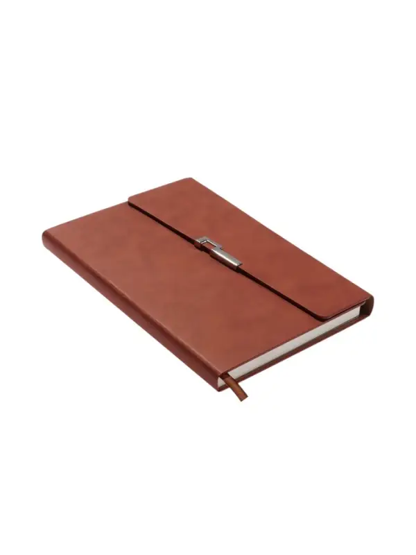 Ежедневник недатированный формат А5, с клапаном, 96л, линия, пвх, Коричневый