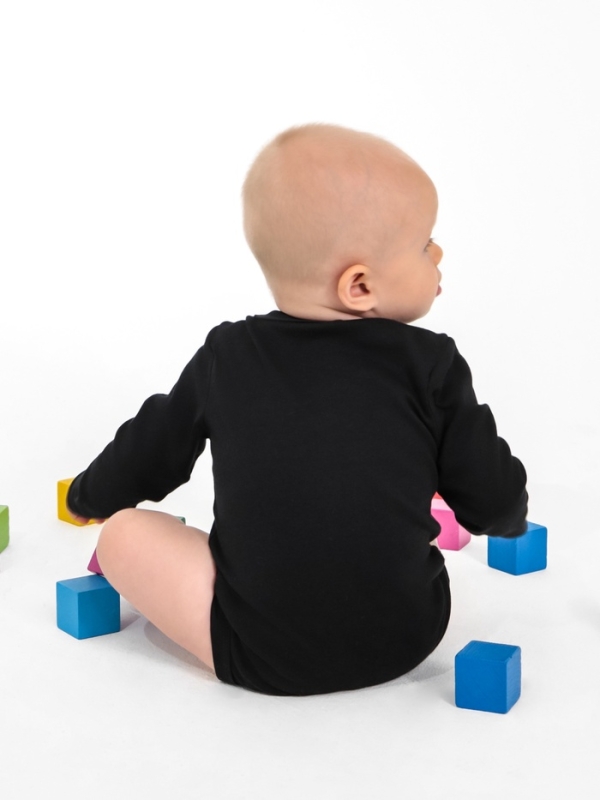 Боди детское с длинным рукавом Крошка Я "Little Boss", рост 74-80 см, цвет чёрный