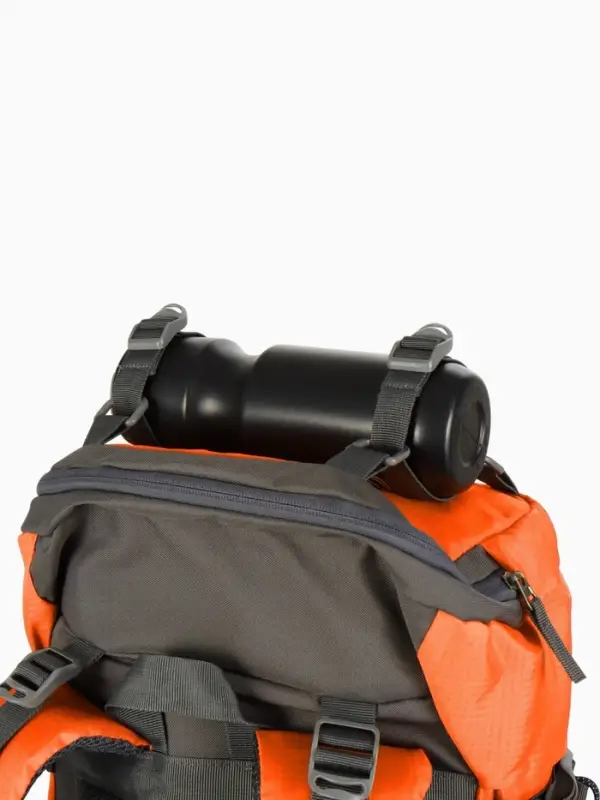 Рюкзак тур 65+5л, 30*20*53, отдел на шнурке, 5нар+2вн кармана, цвет оранжевый