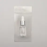 Бутылочка для хранения, с пипеткой, 10 мл, цвет серебристый/белый