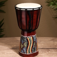 Сувенирный музыкальный инструмент "Барабан Джембе" махагон, 10х10х30 см
