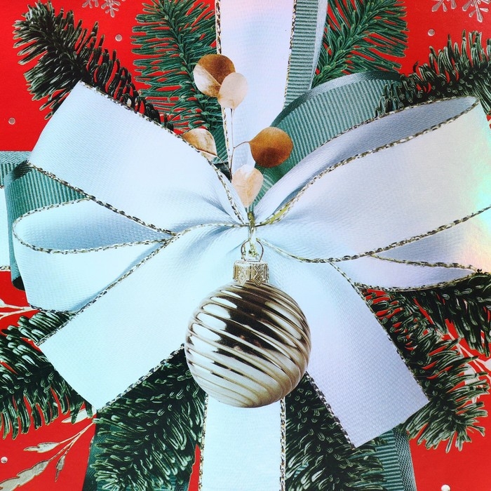 Пакет подарочный новогодний ламинированный &laquo;Новогодний бант&raquo;, MS 18 х 23 х 10 см, Новый год