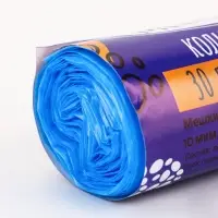 Мешки для мусора 30 л, ПНД, 10 мкм, 20 шт в рул, цвет синий