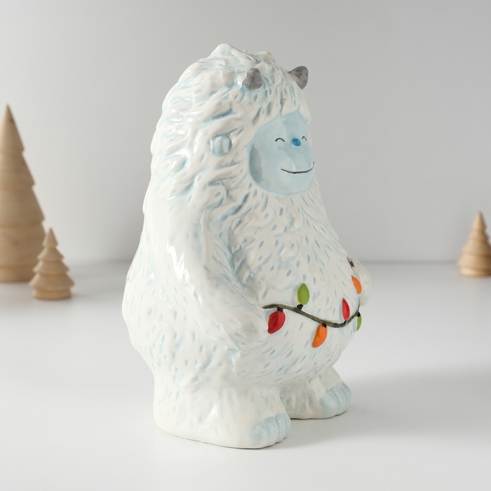 Копилка керамика Копилка керамика "Снежный человек с гирляндой" 11,2х13х18 см