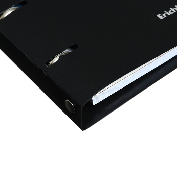 Тетрадь на кольцах, 80 листов в клетку, ErichKrause Accent, пластиковая обложка, на кнопке, блок офсет 100% белизна, МИКС