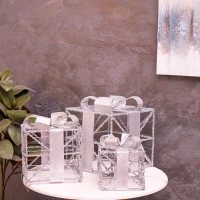 Фигура световая "Кубы серые", 25х20х15 см, 90 LED, батарейки ААх8 (не в компл.), свечение тёплое белое Фигура световая "Кубы серые", 25х20х15 см, 90 LED, батарейки ААх8 (не в компл.), свечение тёплое белое