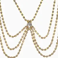 Цепочка на бедро бодичейн "Шахерезада" со стразами, цвет белый в золоте